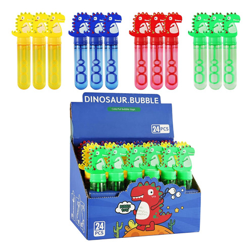 24pcs Burbujero Para Niños De Dinosaurio Varitas De Burbujas