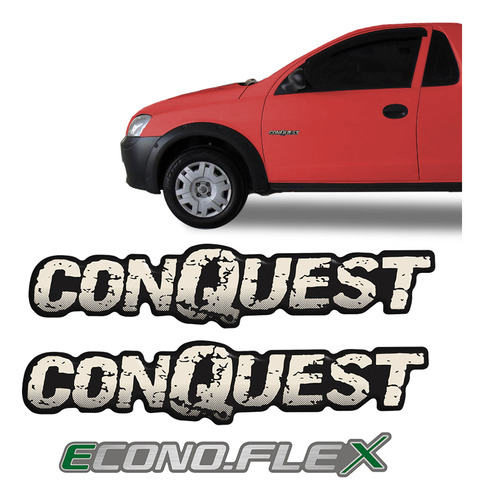 Emblema Montana Conquest 1.4 Econoflex 3 Peças Kit Adesivos