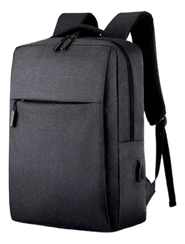 Mochila Escolar Casual Para Laptop Puerto Usb Gran Capacidad Color Negro