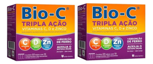 Kit 2 Bio-c Tripla Ação Efervescente C/30 Comprimidos