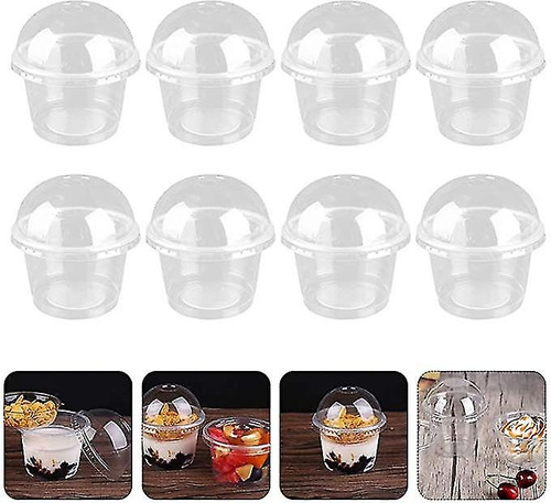 100 Vasos Con Domo Estándar Cupcake Caja Individual+cuchara