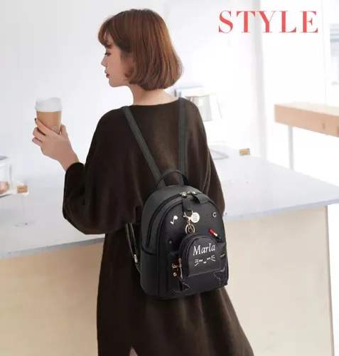 Mochila De Mujer Moda Eco Cuero Con Monedero Importada