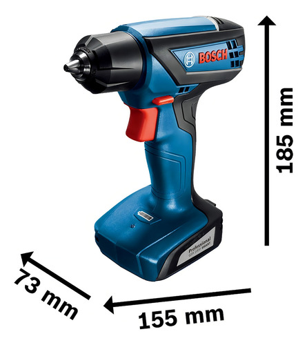 Taladro atornillador inalámbrico de 6mm Bosch GSR 1000 SMART 12V + accesorio con caja de cartón 127V