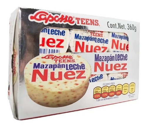Imagen 1 de 3 de Mazapan Leche Y Nuez Laposse 18 Pzas