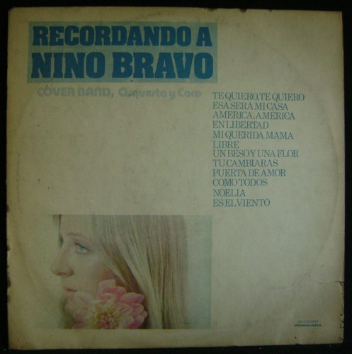 Recordando A Nino Bravo- Cover Band Orq. Y Coro -lp Vinilo 