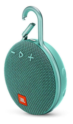 Imagen 2 de 3 de Parlante JBL Clip 3 portátil con bluetooth waterproof river teal