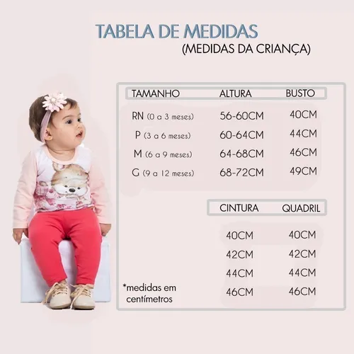 Tamanho das sale roupas de bebe