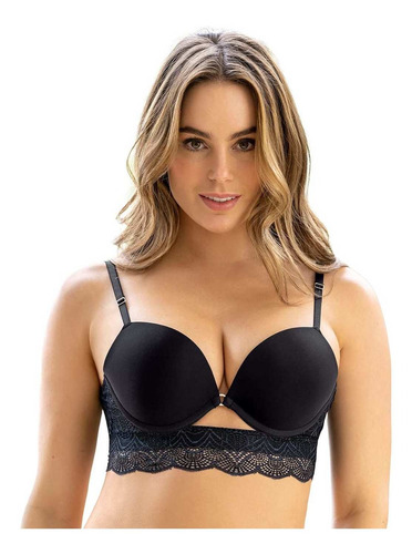 Brasier Doble Realce Escote Profundo En Espalda Sexy Back