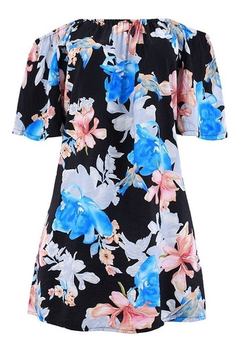 Imagem 1 de 1 de Blusa Ciganinha Feminina Floral Manga Curta