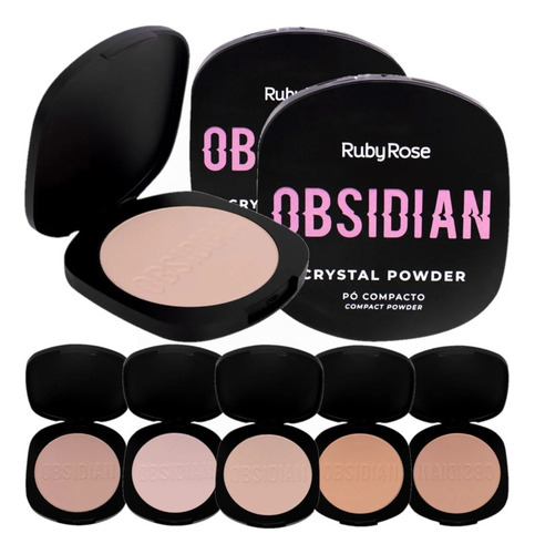 5 Pó Crystal Powder Obsidian Hb1800 G1 Ruby Rose Atacado Sj