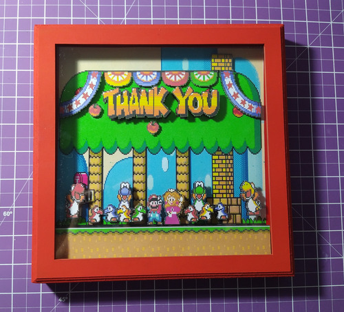 Quadro 3d Super Mario World Tela Final