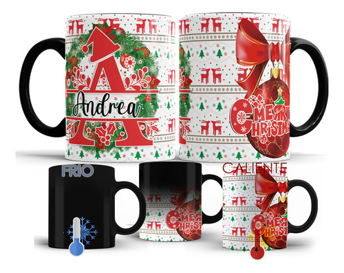 Tazas Mágicas Navidad Personalizada Nombre Regalo O Recuerdo