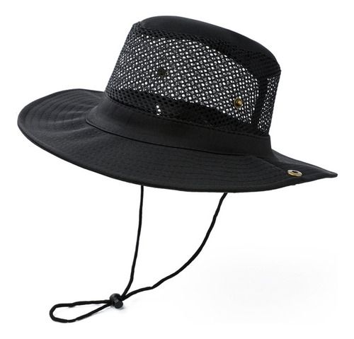 Sombrero De Malla Safari Con Cordón Ajustable For La Barbil