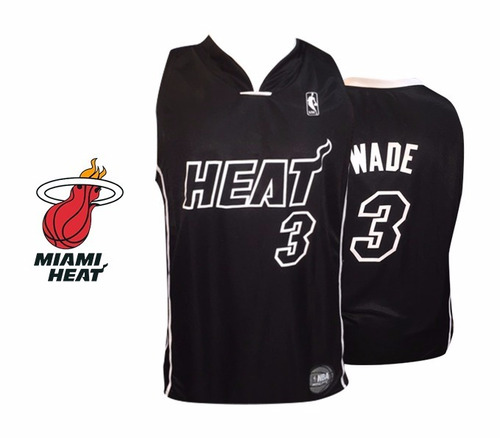 Camiseta Nba Miami Heat Basquet Oficial Wade Basket