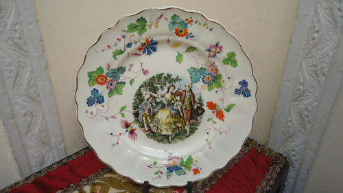 Plato Ingles Antiguo Linda Decoracion Floral Impecable Vealo