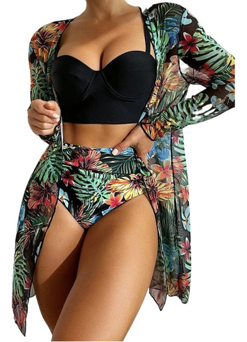 Bikini De Malla Traje De Baño De Tres Piezas For Mujer Traj