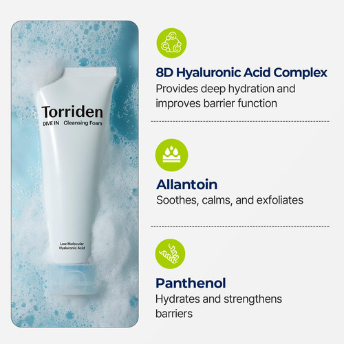 Espuma Limpiadora Facial Torriden Dive-in Hyaluronic Acid 15