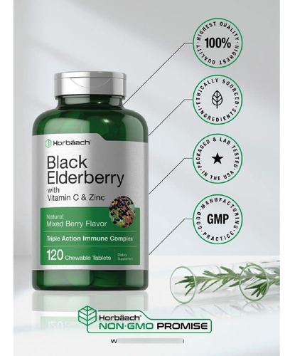 Baya Del Saúco Negro Horbäach 120 Tabletas Masticables