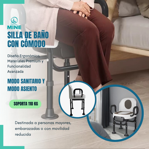 Silla De Baño Con Comodo Inodoro Cuadrado Con Tapa Sc-515