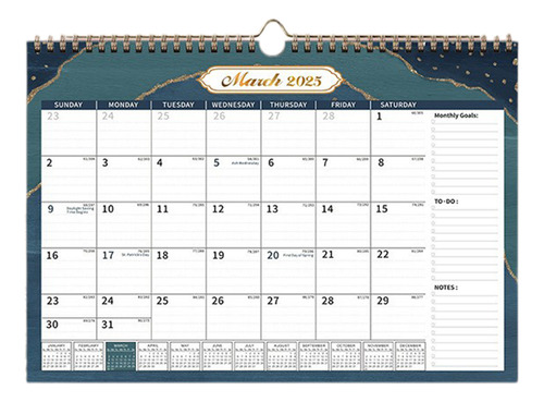 Calendario De Pared E 2025 Con Cuenta Regresiva Para Colgar