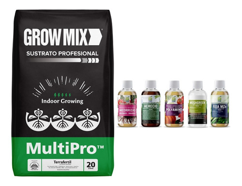 Sustrato Growmix Multipro 20lts Ecomambo Combo Fertilizantes
