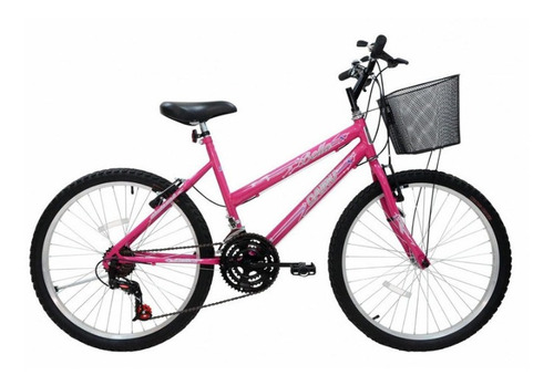 Bicicleta  de passeio Cairu Bella aro 24 freios v-brakes cor rosa com descanso lateral