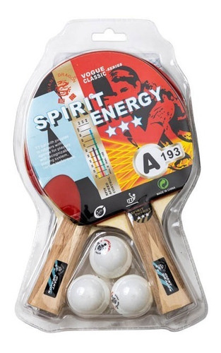 Imagen 2 de 2 de Set Ping Pong Giant Dragon 3* Spirit Energy + Red