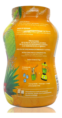Imagen 5 de 5 de Jugo Verde Mix Quinoa Jengibre Piña Apio Spirulina Nopal 2kg