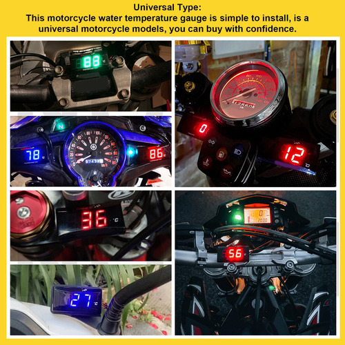 Medidor De Temperatura Del Agua Para Motocicleta, Pantalla L