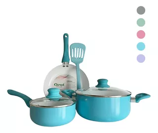 Set De Cocina Juego De Ollas Bateria Ceramica Antiadh. 6pz