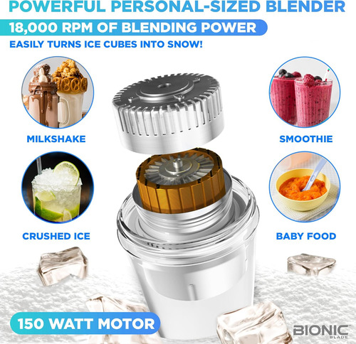 Bionic Blade - Licuadora Personal De 26.5 Oz, Con Agitador E