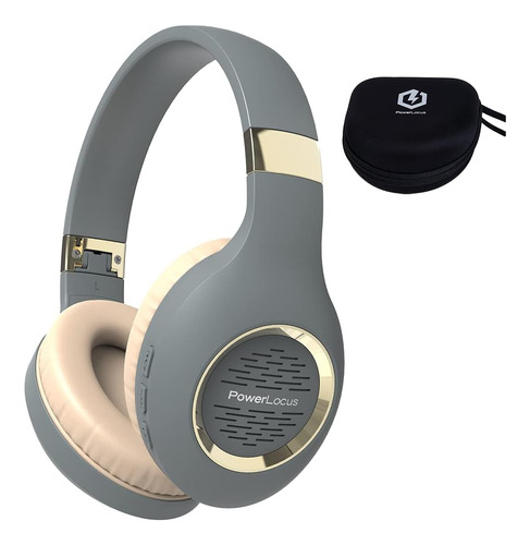 Auriculares  Powerlocus Bluetooth Over-ear Color Gris