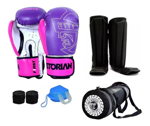 Kit Feminino Thais Luva Pretorian Bandagem Bucal Acessórios