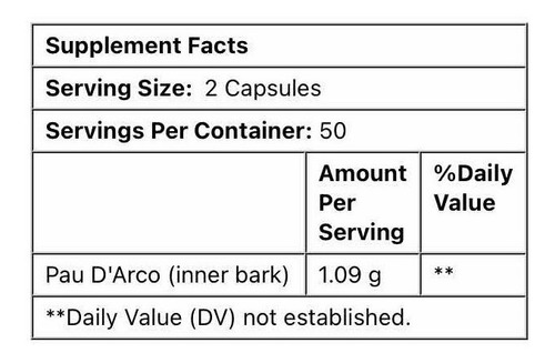 Nature's Way Pau D'arco Ipê-roxo 1,090 Mg 100 Vegan Caps