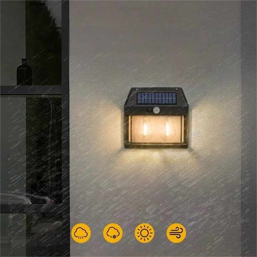Pack X 2 Lampara Solar Led Ampolleta Doble Pared Aplique