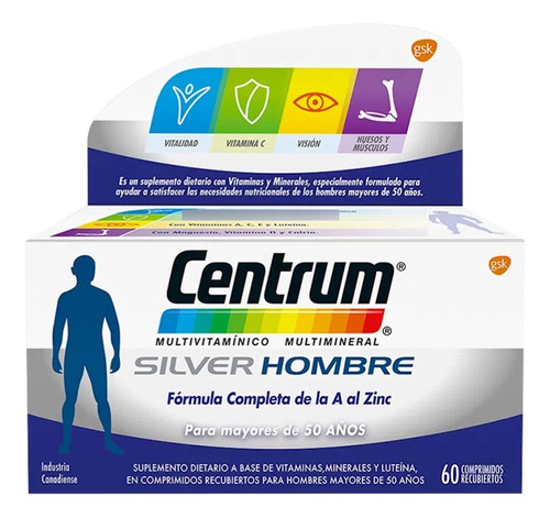 Centrum Silver Hombre X60 Comp. Sabor Sin Sabor