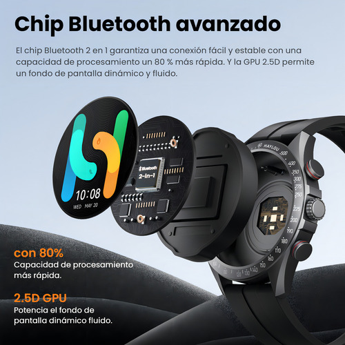 Haylou Solar Pro Smartwatch 1.43'' Amoled Pantalla Deportivo Color De La Caja Plateado Color De La Correa Plateado Color Del Bisel Plateado