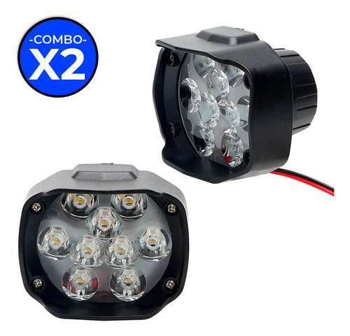 Faro Para Moto 9 Led Anti Niebla Super Blanco 6050k 27watt