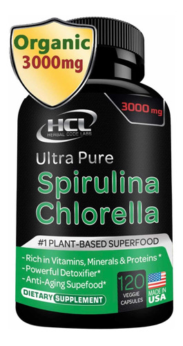 Chlorella Spirulina 3000 Mg 120 Caps Baje De Peso