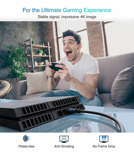 Imagen 3 de 10 de Cable Hdmi 20 Metros Full Hd 4k Doble Filtro V1.4 Dorado Led