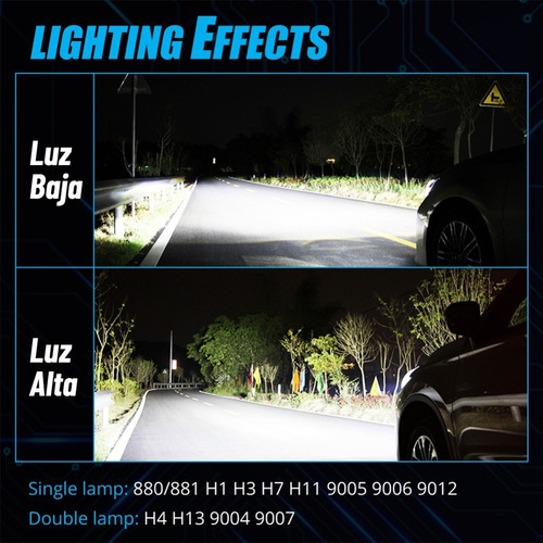 Kit De Faros Led Auto 16000lm 120w For Volkswagen Csp Chips