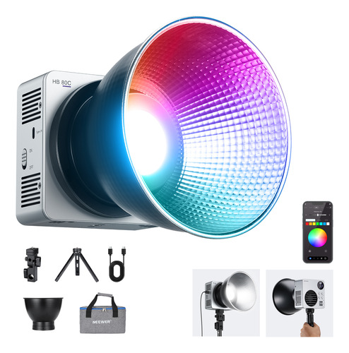 Neewer Hb80c Rgb Luz Vídeo Led 80w Mini Rgb Cob Luz