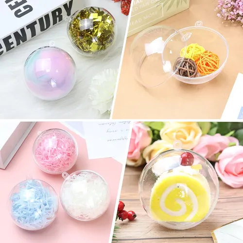 20 Bolas De Plástico Transparente Para Decoración Navideña D