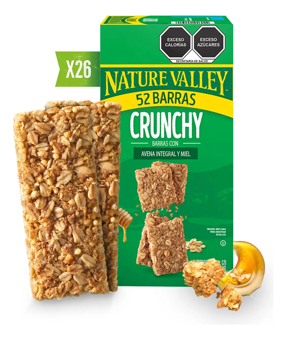 Barras De Avena Nature Valley 26 Paq. Con 2 Barritas C/u