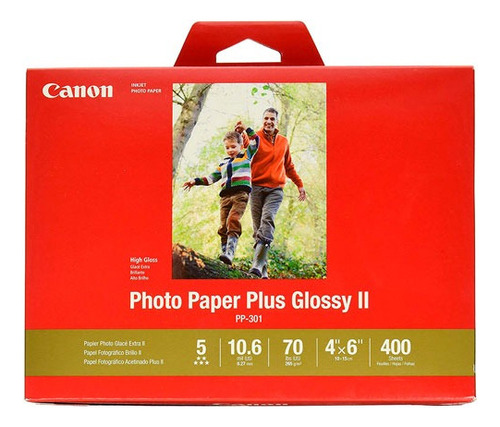 Papel Canon Inkjet 4x6 Glossy Ii 400h Pp-301 Color Blanco