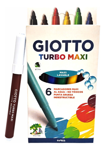 Marcador Giotto Turbo Maxi Lavable Por 06 Unidades