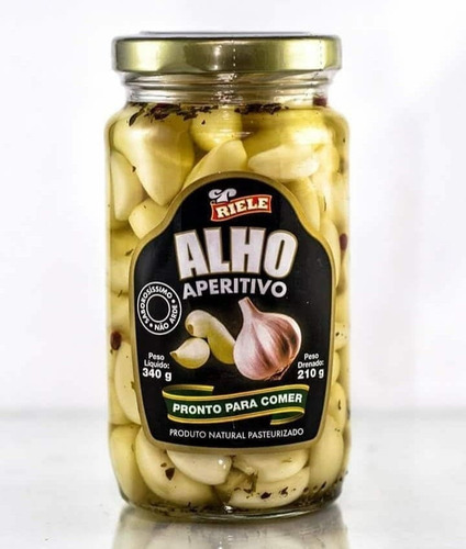 Alho Aperitivo Riele Pote 340g Pronto Para Comer Natural