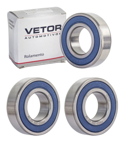 Kit Com 3 Rolamentos Vetor 6003dw 2rs C3 - 16,98x35x10mm