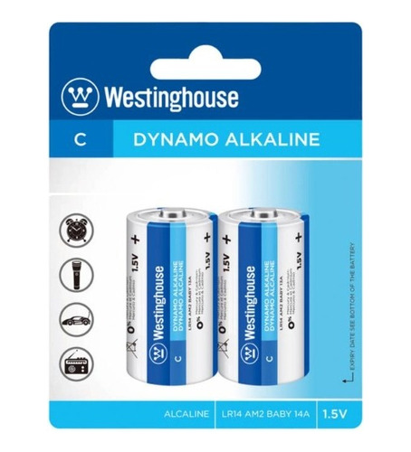 Pilas Alcalinas C Westinghouse Lr14 1.5v Pack De 2 Unidades