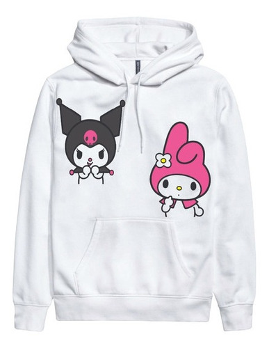 Suéter Blanco  My Melody Y Kuromi Cara Unisex 